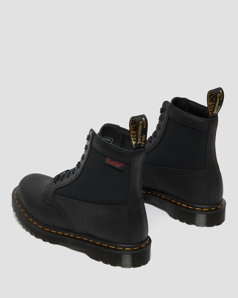 Dr Martens 1460 Panel Made in England Læder Snørestøvler Dame Sort | DK 173CTV